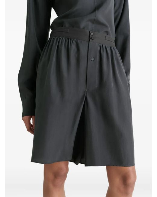 Lemaire Gray Elasticated-Waistband Shorts