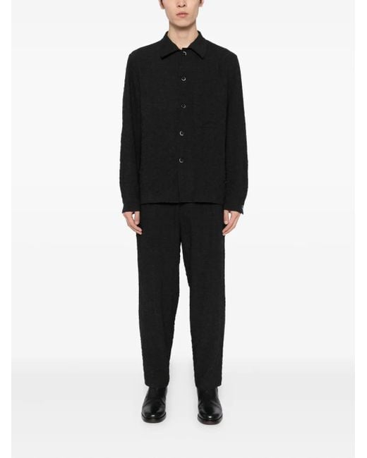 Barena Black Textured Trousers for men