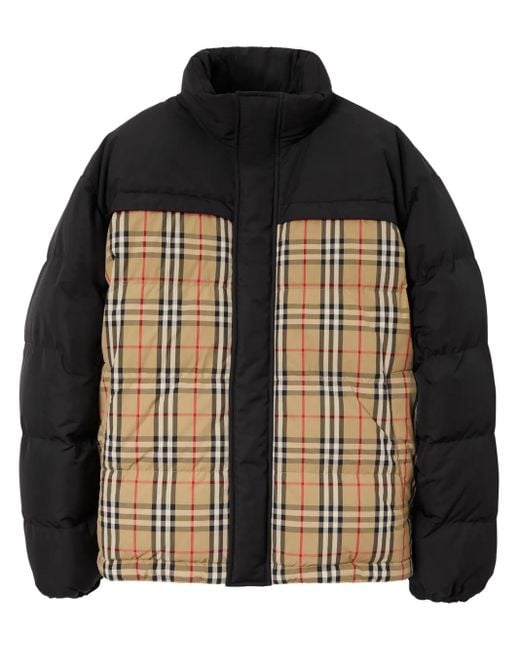 Burberry Black Reversible Check Puffer Jacket for men