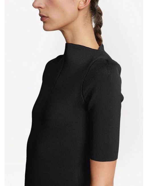 Proenza Schouler Black Mock Neck Knitted Top