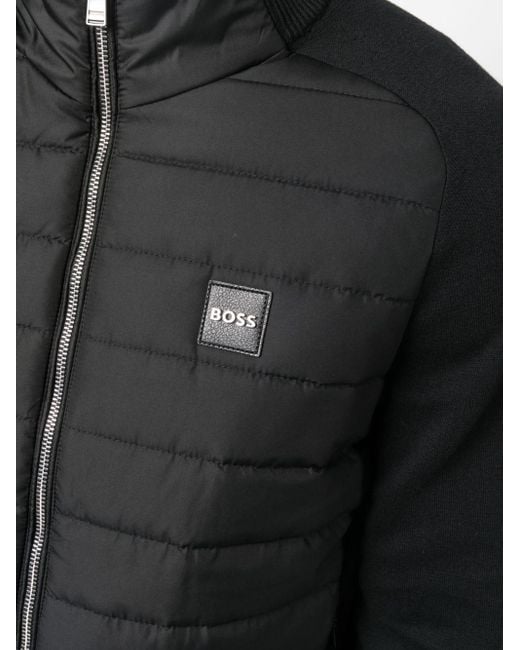 BOSS by HUGO BOSS Gefütterte Jacke mit Logo-Schild in Schwarz für Herren |  Lyst AT