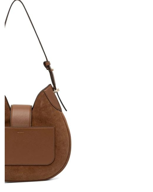 Boss Brown Logo-Plaque Tote Bag