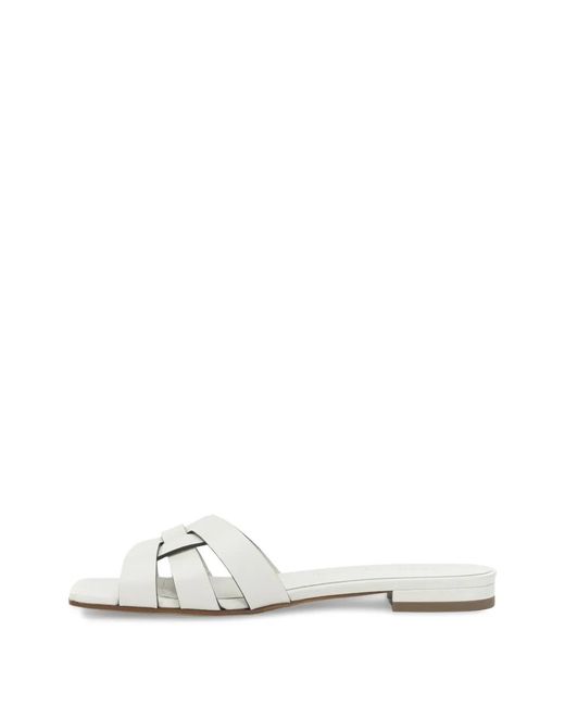 Sergio Levantesi White Norma6 Tryde Interwoven Leather Sandals