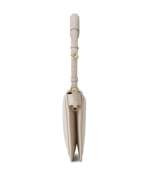 Lanvin White Geometric Lock Shoulder Bag