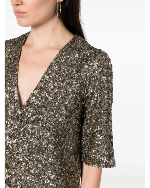 Zadig & Voltaire スパンコール ショートスリーブブラウス Metallic