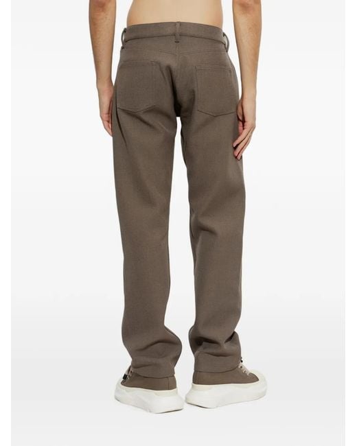 Rick Owens Gray Straight-Leg Trousers for men