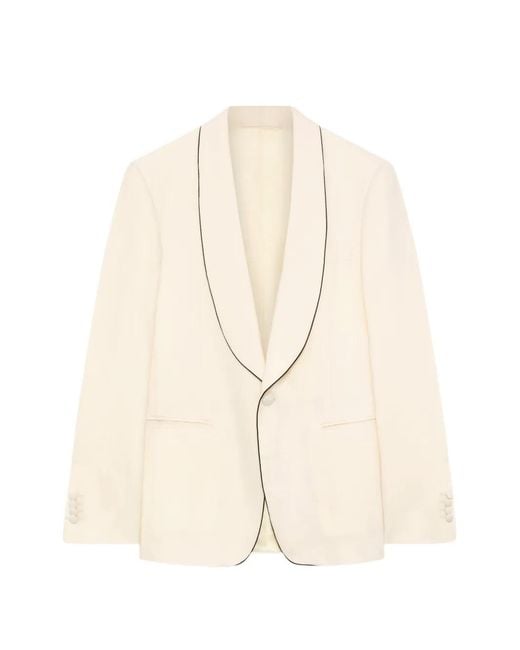 Lardini White Shawl-Lapel Jacket for men
