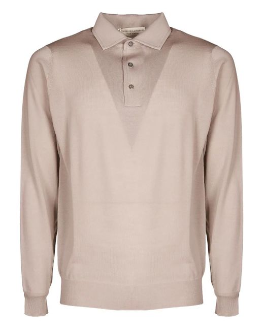 FILIPPO DE LAURENTIIS Langärmeliges Poloshirt in Natural für Herren