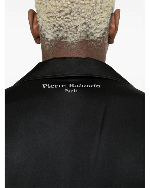 Camisa con dragones estampados Balmain de hombre de color Black