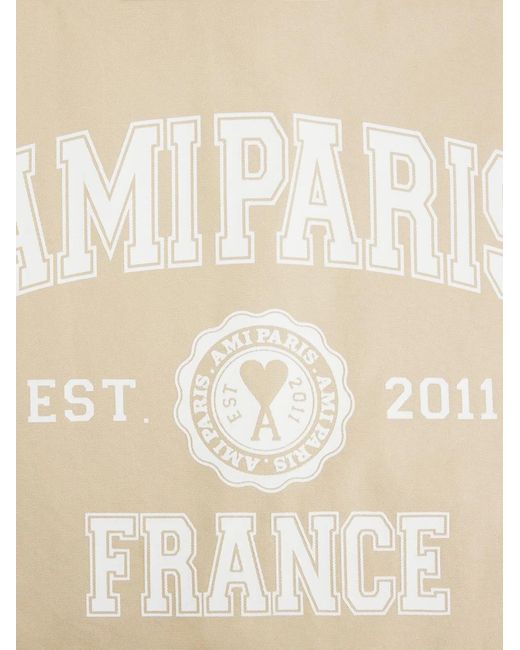 AMI Natural Logo-Print Button-Front Shirt for men