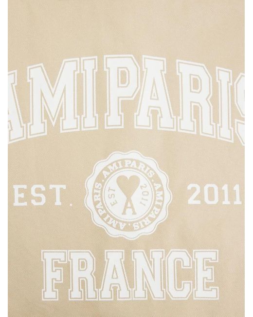 AMI Natural Logo-Print Button-Front Shirt for men