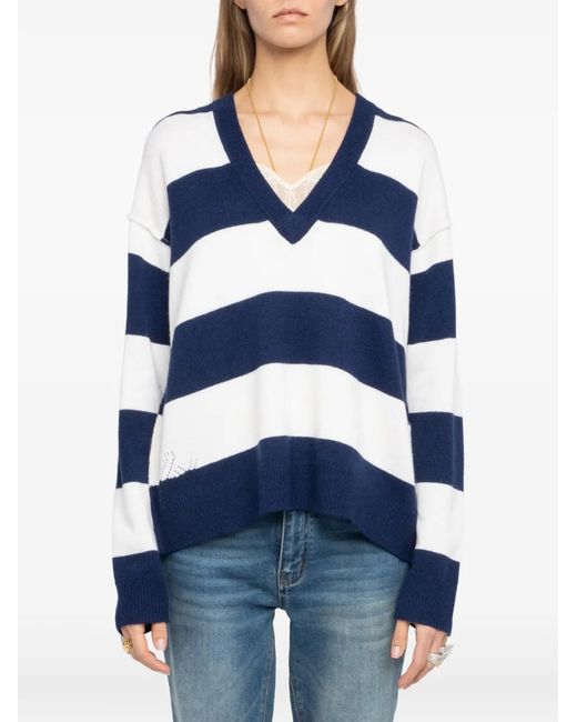 Zadig & Voltaire Blue Mikyz Striped Sweater