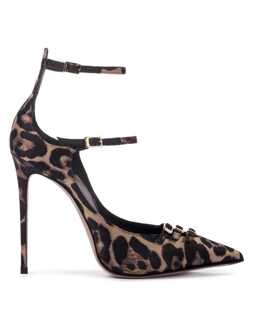 Le Silla Black Morgana 120Mm Leopard-Print Pumps