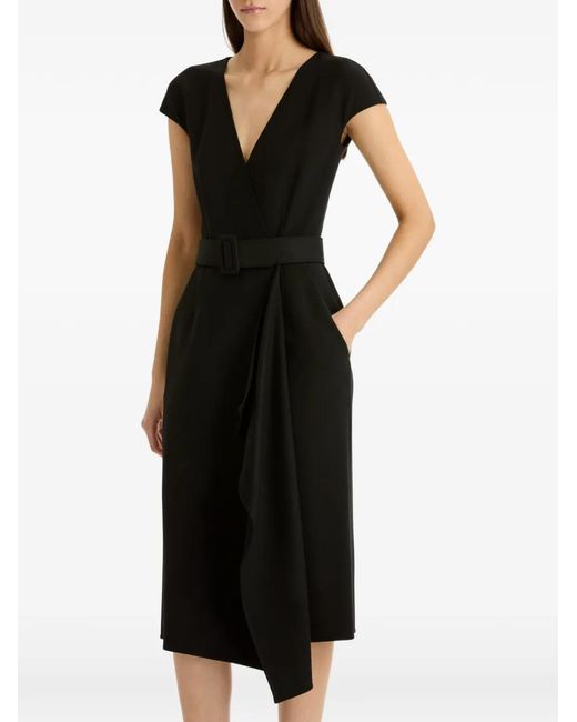 Oscar de la Renta Black Wool-Blend Pencil Dress