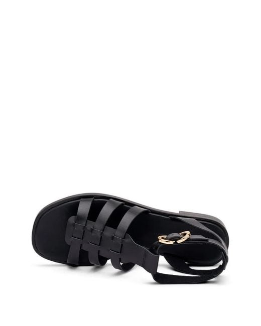 Frau Black Cage Leather Sandals