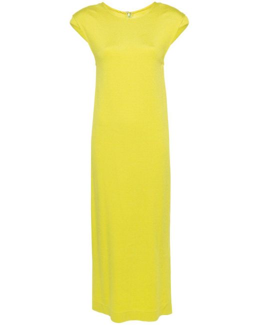 Jil Sander Yellow Detachable-sleeve Maxi Dress