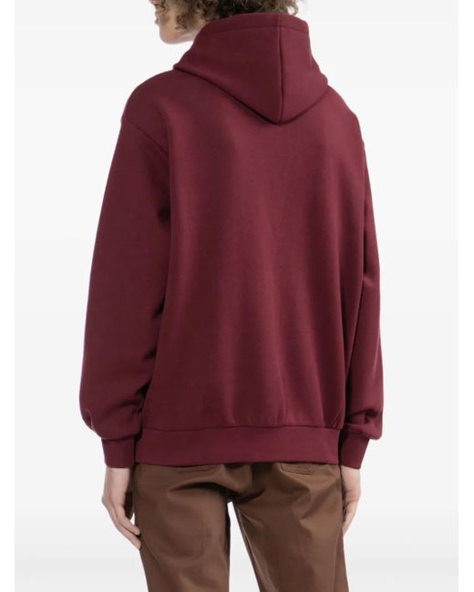 Chocoolate Red Bear-Print Hoodie for men