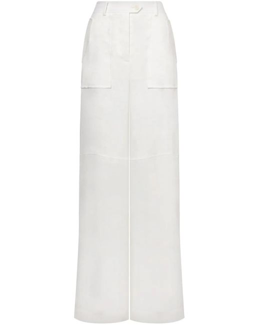 Alberta Ferretti White Hose Mit Weitem Bein