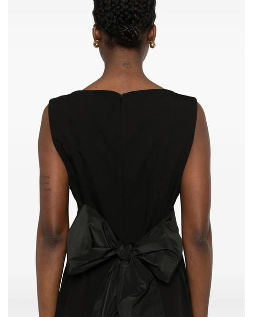 Herno Black Back Strapless Jumpsuit With Bow On The Back