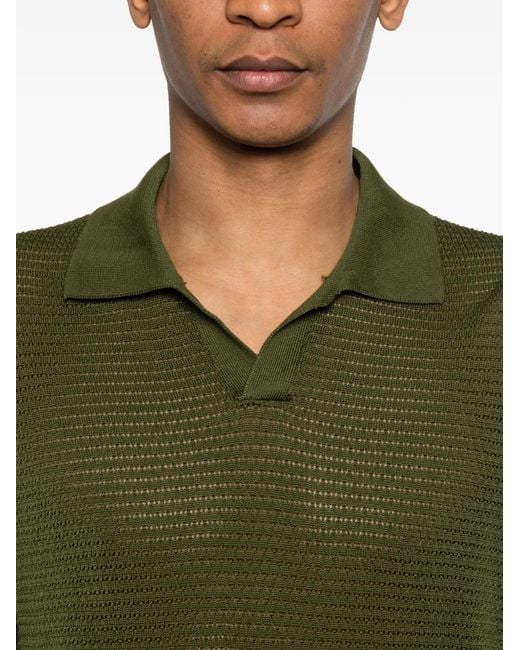 Tagliatore Green Collar Knitted T-Shirt for men