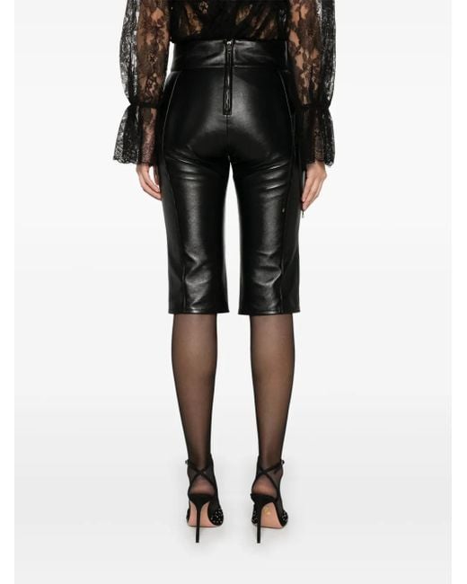 Chloé Gray Lace-Up Leather Capri Trousers