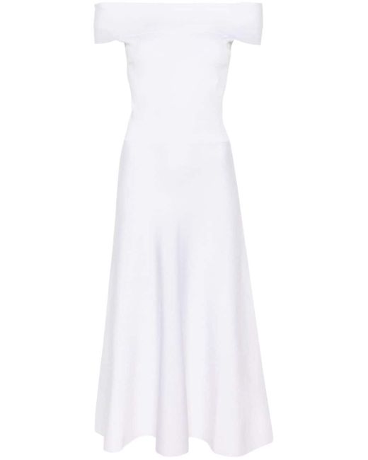 Robe mi-longue à épaules dénudées Fabiana Filippi en coloris White