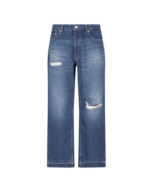 Represent Blue Heaton Distressed Whiskered Jeans for men
