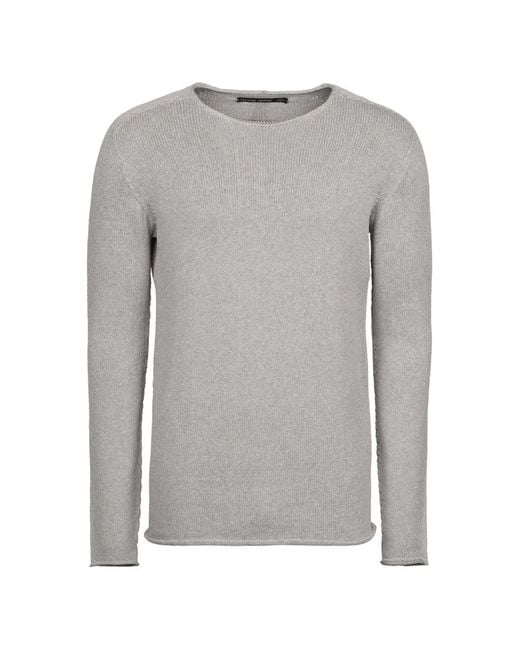 Hannes Roether Gray Pull En Maille Fine À Bords Roulés for men