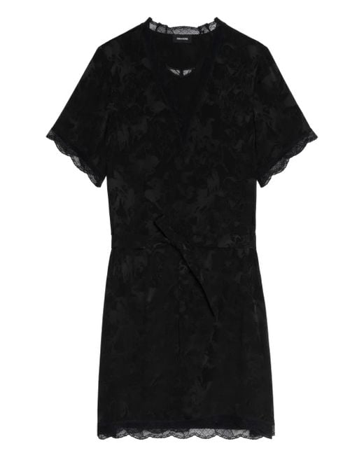 Vestido corto con estampado floral Zadig & Voltaire de color Black