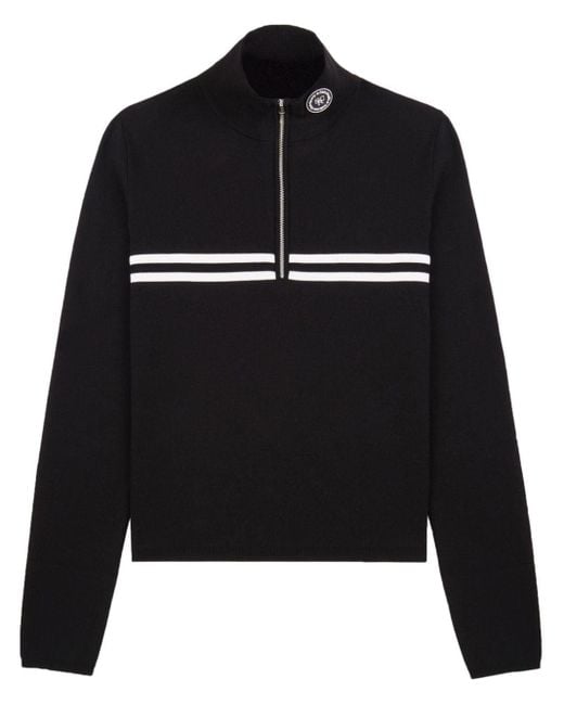 Sporty & Rich Black Minimal Sweatshirt mit Viertelreißverschluss
