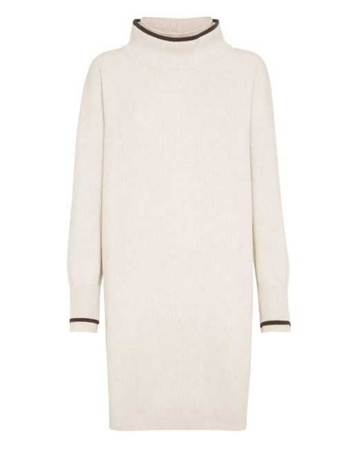 Brunello Cucinelli ハイネック リブドレス White