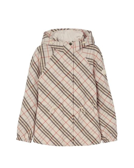 Burberry Natural Reversible Check Hooded Jacket