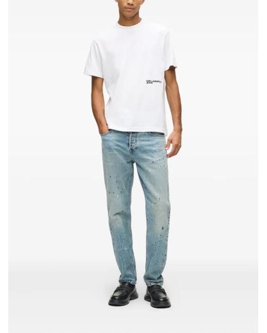 Karl Lagerfeld Blue Logo-Patch Jeans for men