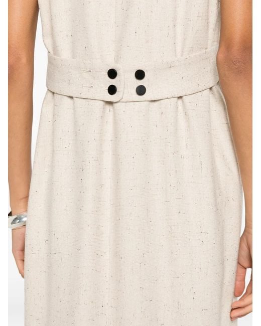 By Malene Birger White Asadin Button-Up Sleeveless Midi Dress