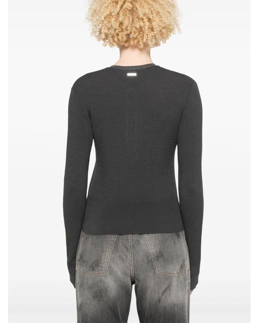 J.W. Anderson Black Waffle-Knit Sweater