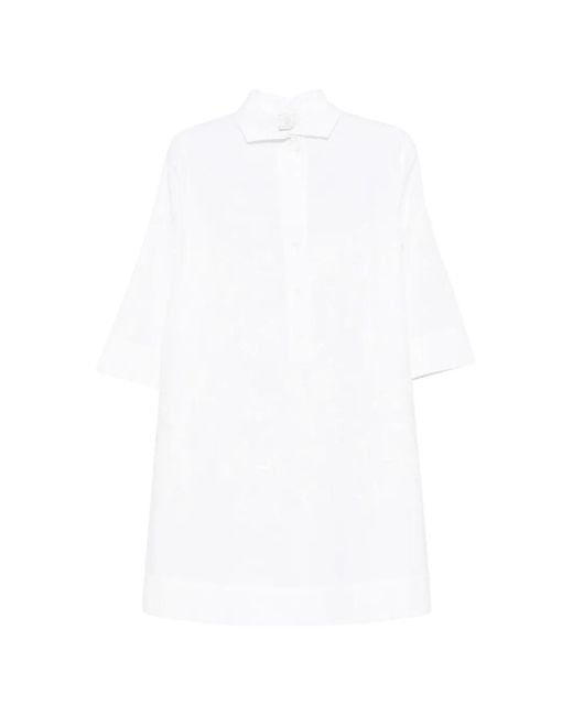 Eleventy White Floral-Pattern Mini Dress
