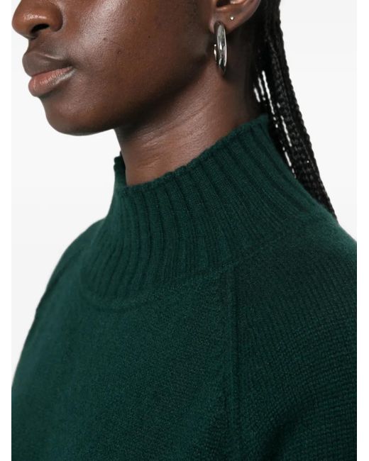 Be You Green Ribbed-Trim Raglan-Sleeve Sweater