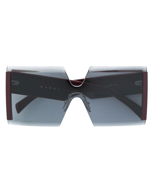 Square frame sunglasses di Marni in Gray
