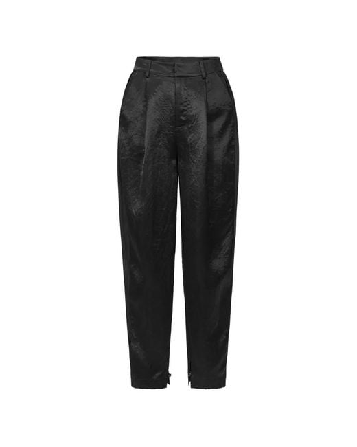 Shanghai Tang Black Pantalon À Pinces À Empiècements En Soie