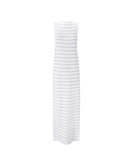 Missoni Women's White Striped Sleeveless Maxi Dress Missoni Women's White Striped Sleeveless Maxi Dress
