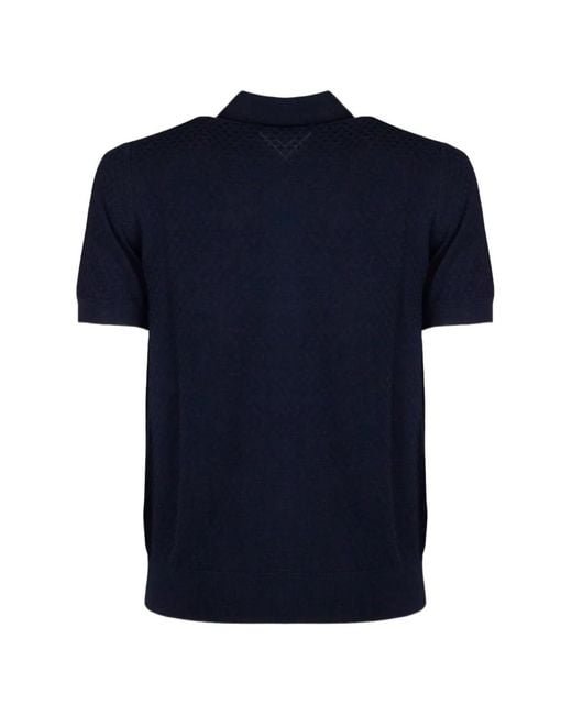 Paolo Pecora Blue Polo À Boutonnière for men