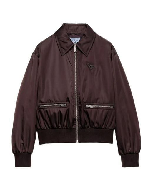 Prada Brown Re-Nylon Triangle-Logo Jacket
