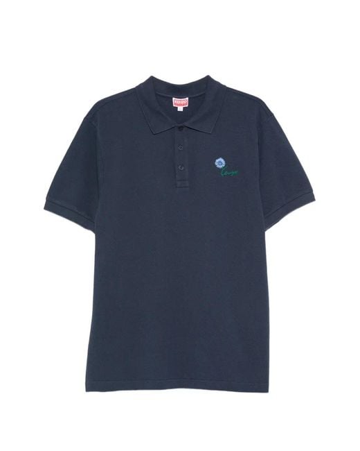 KENZO Blue Gots Tulip Slim Polo for men
