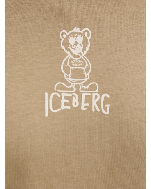 Iceberg Natural Bear-Logo Print T-Shirt for men