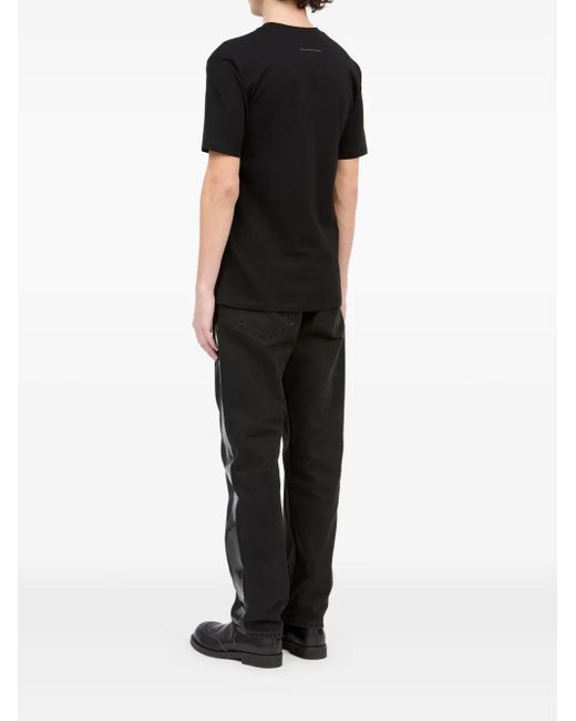 MM6 by Maison Margiela Black Graphic Print T-Shirt for men