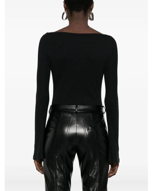 Courreges Black Cut-Out Bodysuit