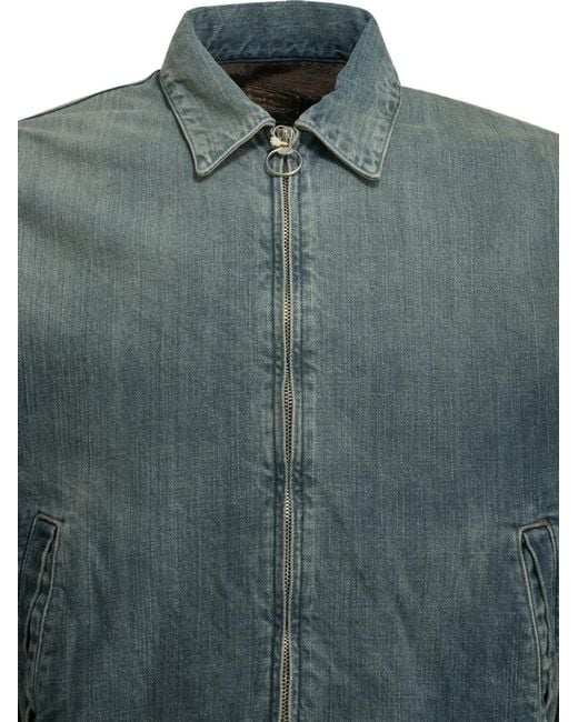 Kapital Blue Faded-Effect Zip-Up Jacket for men