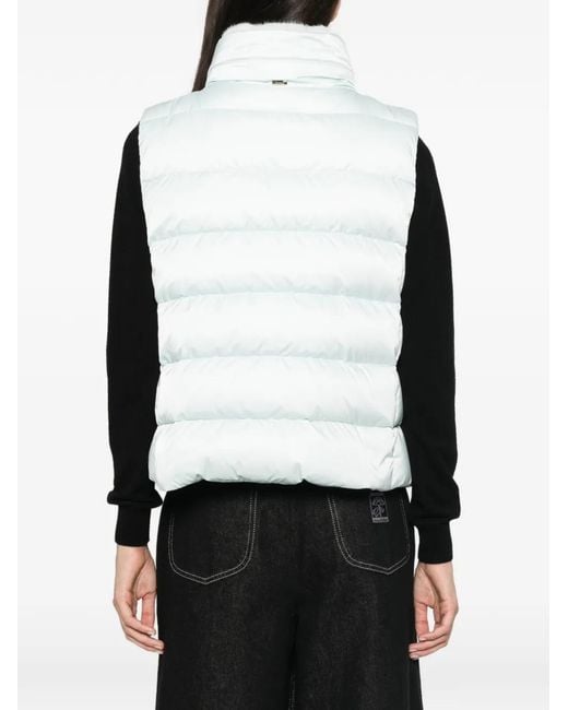 Herno White Quilted Faux-Fur-Trim Gilet