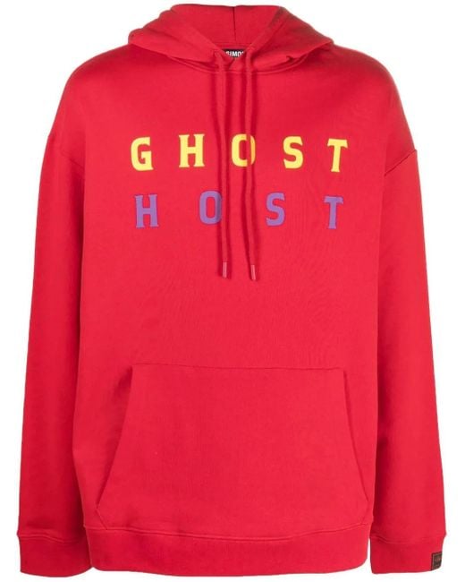 Raf Simons Red Ghost Host-Print Hoodie for men