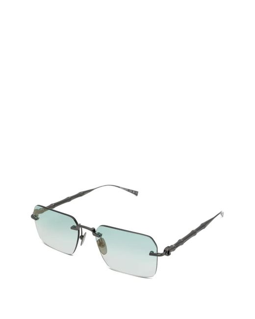 Gucci Green Bamboo-Effect Rimless Rectangle-Frame Sunglasses
